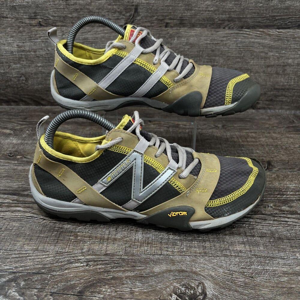 New Balance Minimus Shoes Women's 9.5 Gray Yellow Vibram Trail Sneakers Running